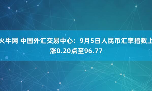 火牛网 中国外汇交易中心：9月5日人民币汇率指数上涨0.20点至96.77
